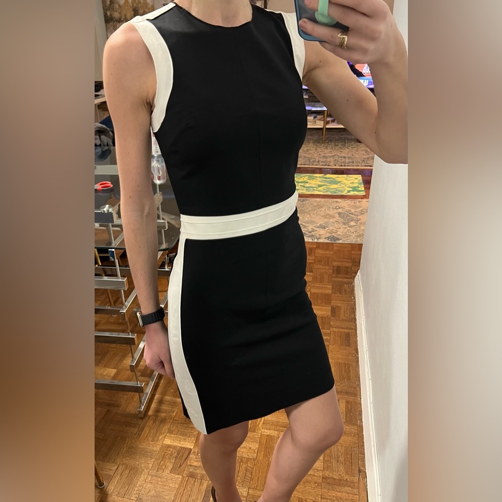 NWT Armani Exchange Black and White Cotton Sheath Dress